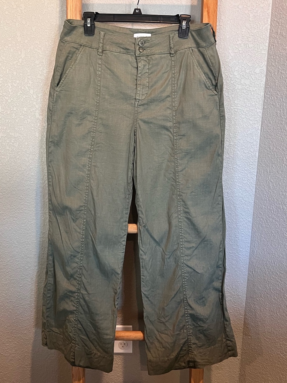 Evereve Green Wide Leg Pant Size 31